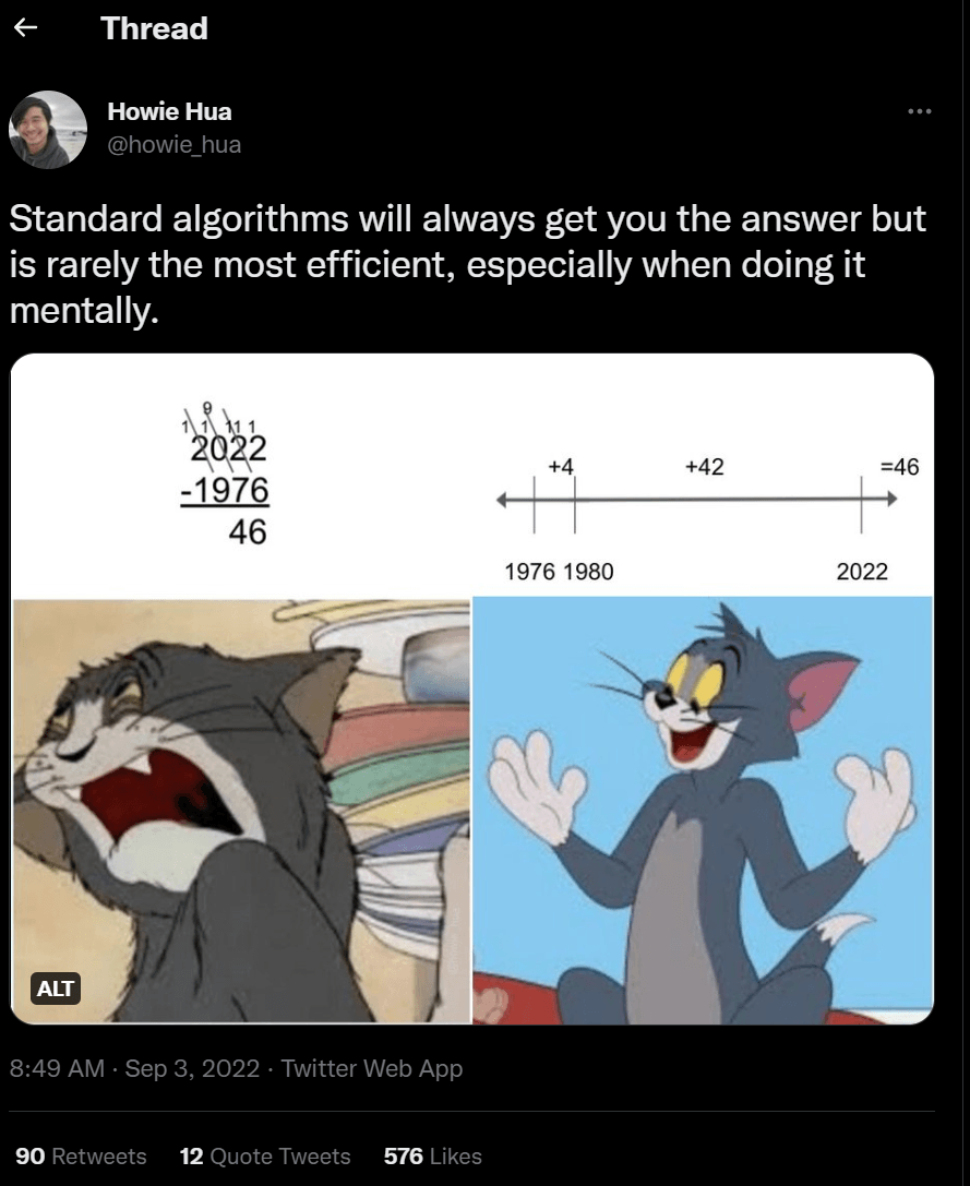 standard algorithm vs number sense